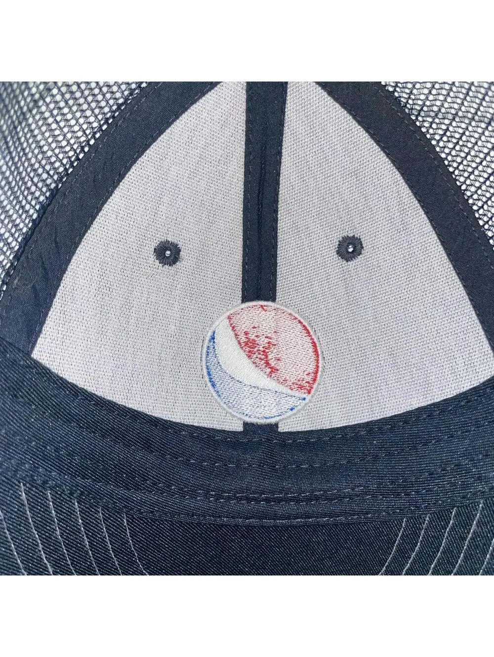 Pepsi Soda Navy Blue Mesh Snapback Trucker Hat Embroidered Logo G&G Outfitters